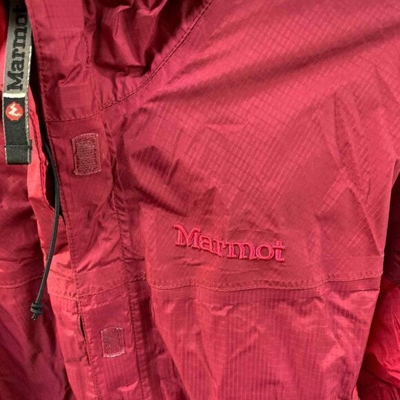 Marmot Red Hooded Windbreaker Zip Up Jacket Size Small - Picture 3 of 9